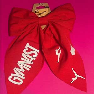 Red gymnast hair bow